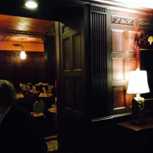 view from the cocktail room and banquet room.