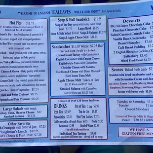 Cafe Menu (October 2022)