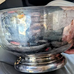 Infinite Award Bowl. Each year the new winner's name gets engraved on it. Dates back to 1975!
