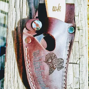 Engraved Leather Knife Sheath