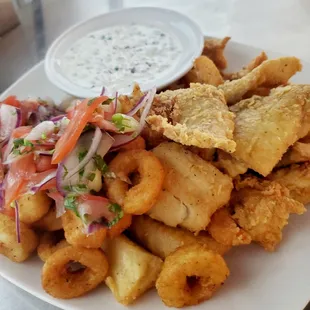 a plate of fried food