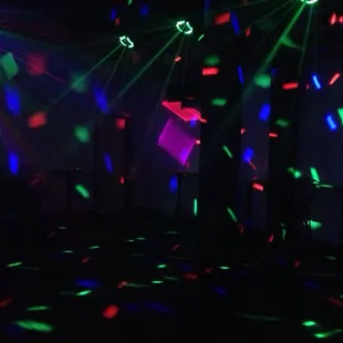 disco lights in the dark