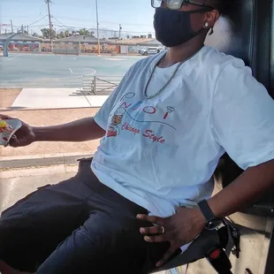 a man sitting on a bus