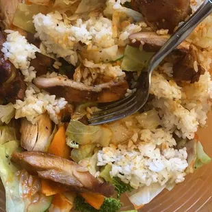 Teriyaki with steamed vegetables