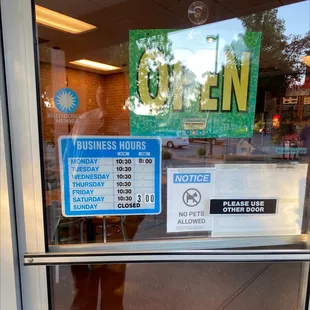 a closed business hours sign