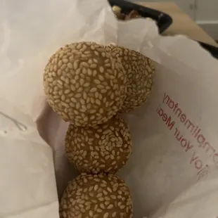 Complementary sesame balls