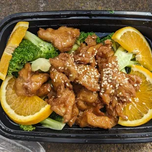 Orange chicken with broccoli