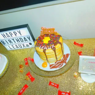 a birthday cake on a table