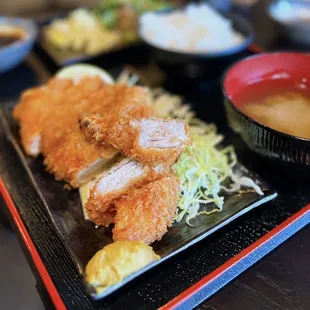 Tonkatsu Bento Box w/ salad, mac salad, miso soup, rice | $16