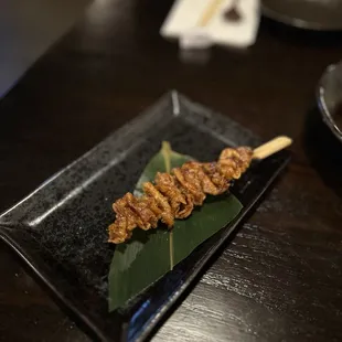 Chicken skin skewer