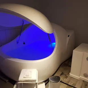 Our brand new I-sopod Float tanks! Very spacious and comfy inside