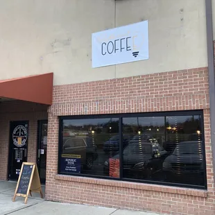 Outside of coffee shop