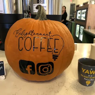 Love the branded pumpkin!