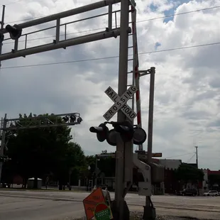 Next to the railroad