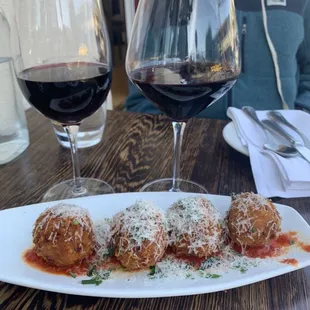 Wines + fried ballz