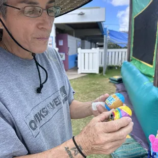 A grandma sharing how amazing the toys in the eggs were. She loved the toys!