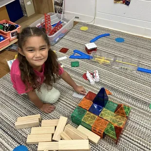 My sweet girl building on the class.