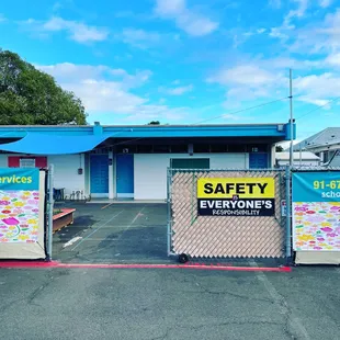 This gate remained close during the day, but allow a great fire escape access. Cleaners wipe every toy daily, safety is the priority.
