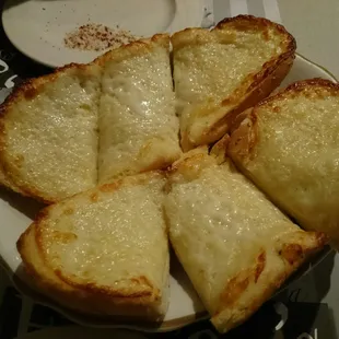 Garlic bread with cheese.