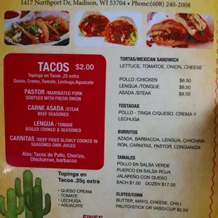 My companion said &quot;the tacos were fantastic!&quot;