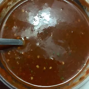 My fave , salsa roja. Spicy with a smoky chipotle kick !
