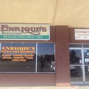 front of restaurant