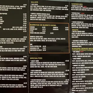 Menu as of 12/27/2023