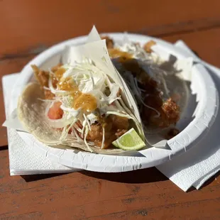 Shrimp and fish taco