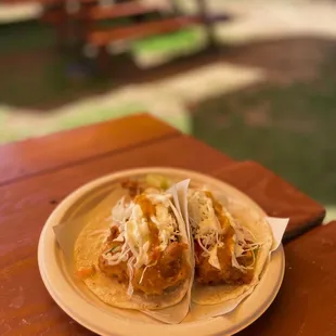 Fried fish and shrimp tacos