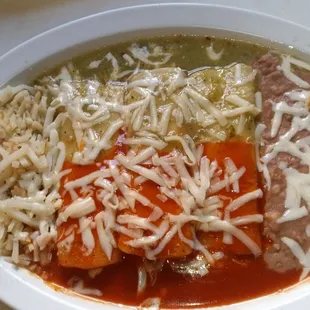 Red and green Enchiladas