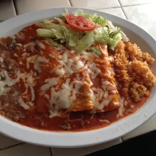 Beef enchiladas.