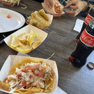 Taco de Pescado &amp; Bottled Soda