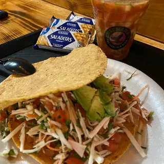 4. Coctel Regular de Camaron y Tostada de Ceviche