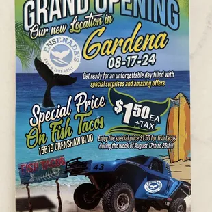 Grand opening flyer