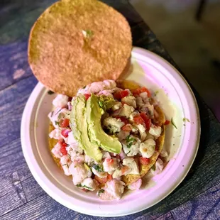 Tostada de Ceviche de Pescado (fish ceviche) - good! seasoning was on point.