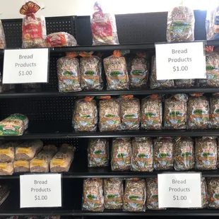 a variety of bread products