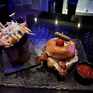 Olivier's Burger with French Fries