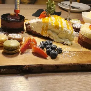 a variety of desserts