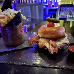 Olivier's Burger with French Fries