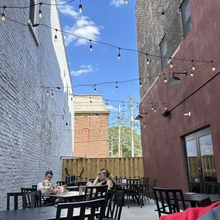 Great patio I&apos;m sure at night the lights would be amazing