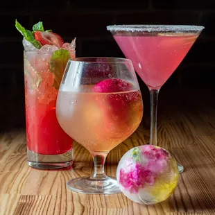 Pictured Cocktails: Strawberry Mojito, The First Lady, Raspberry Lemondrop