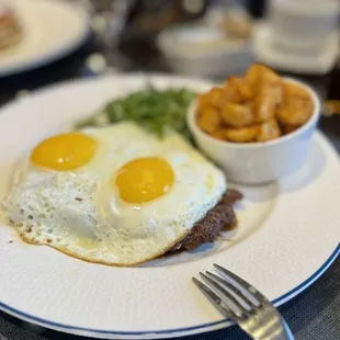 Steak and eggs breakfast