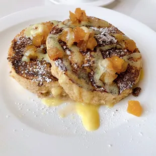 Raisin brioche French toast... delicious!! Super moist with just the right amount of sweetness.