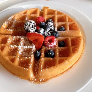 Belgian waffle with berries