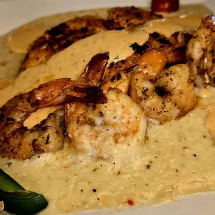 Southern Salmon Shrimp and Grits