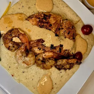Southern Salmon Shrimp and Grits