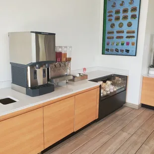 a coffee machine in a kitchen