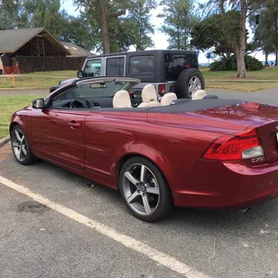 Our rented 2013 Volvo C70 Convertible, what an amazing car!!! And we paid a quarter of the cost from the big rental guys!!