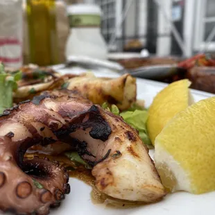 grilled octopus and lemon