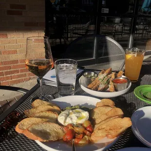 Burrata, eggplant frites